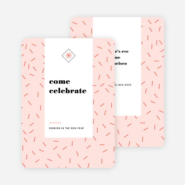 Sprinkle Celebration Holiday Party Invitations - Pink