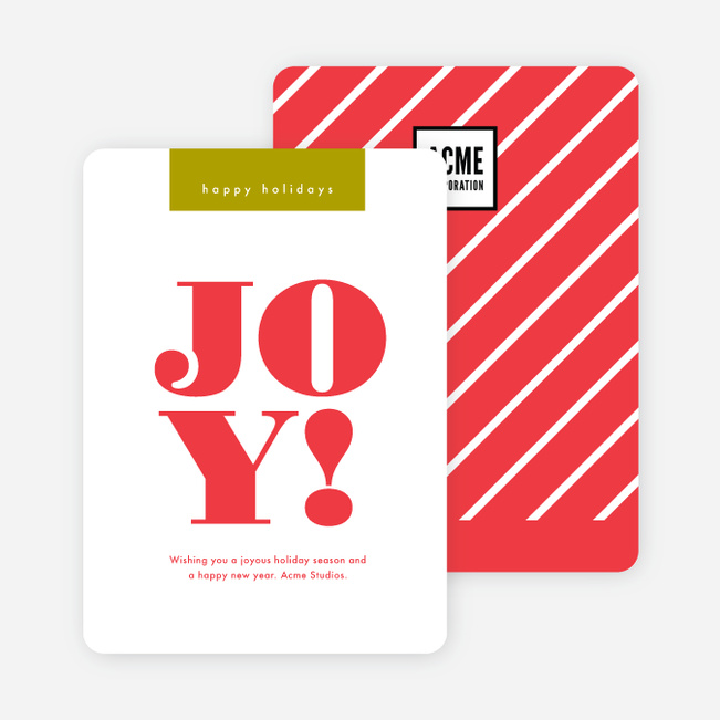 Bold & Stripes Corporate Holiday Cards - Red