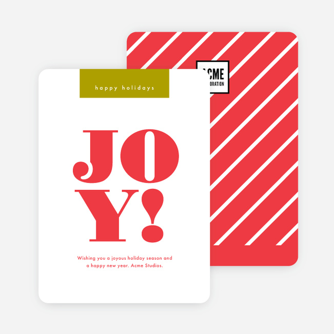 Bold & Stripes Corporate Holiday Cards - Red