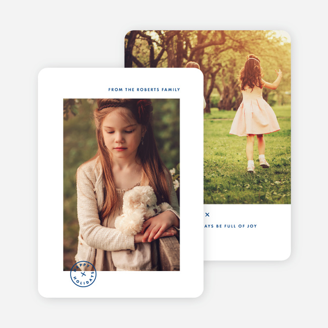 Festive Seal Holiday Cards - Blue