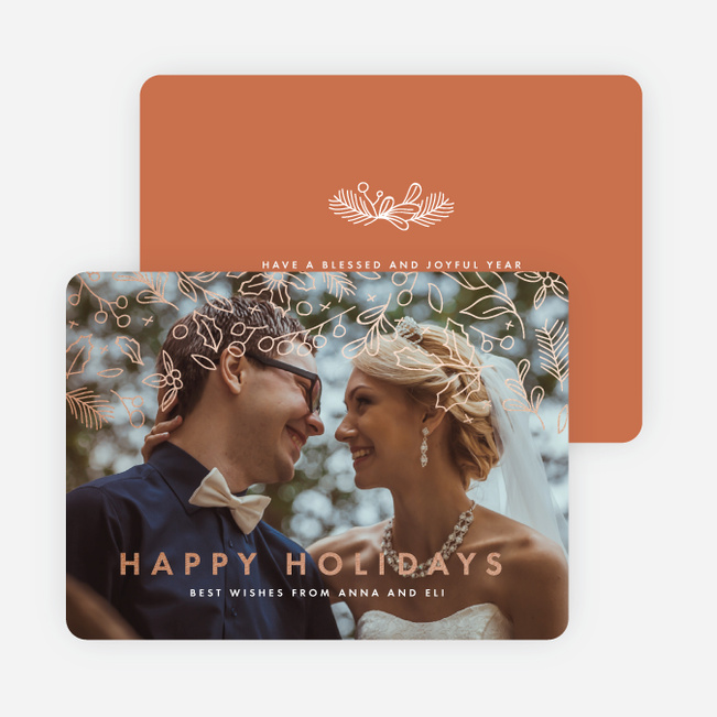 Foil Branch Out Holiday Cards - Orange