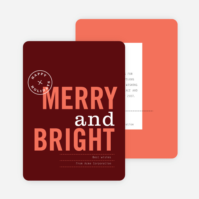 Happy Holidays Seal Corporate Holiday Cards - Red