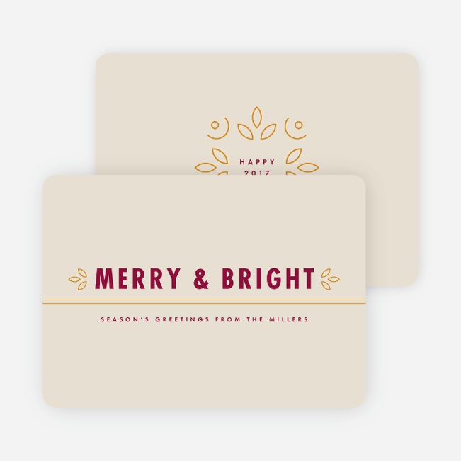 Merry & Bright New Year Cards - Red