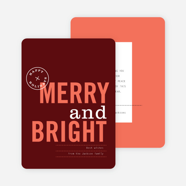 Merry & Bright Seal Holiday Cards - Red