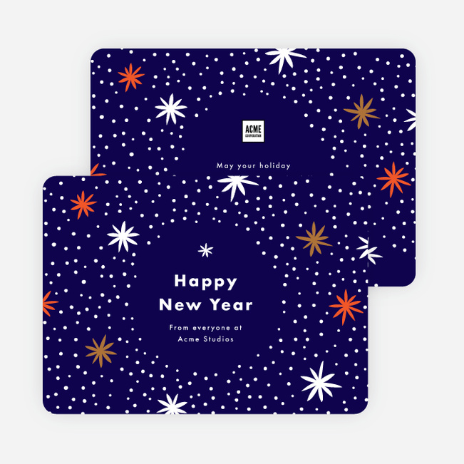 Starbursts Corporate Holiday Cards - Blue