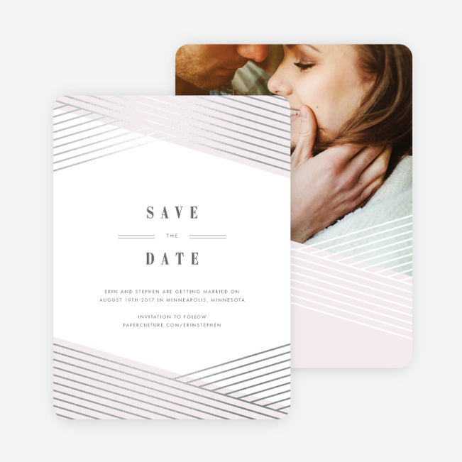 Diagonal Chic Save The Dates - Pink