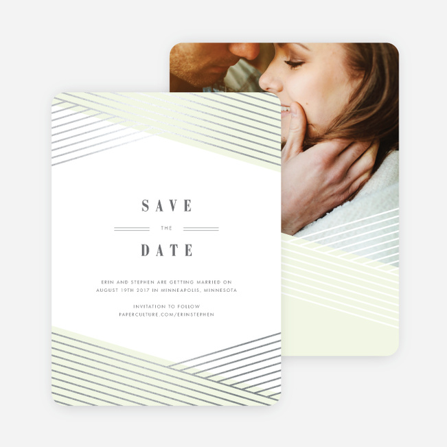 Diagonal Chic Save The Dates - Green