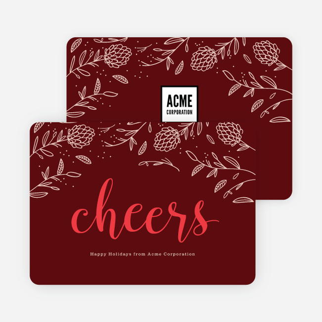 Festive Details Corporate Holiday Cards - Red