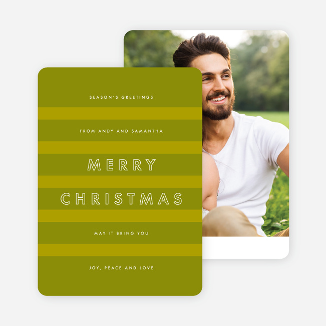 Happy Stripes Holiday Cards - Green