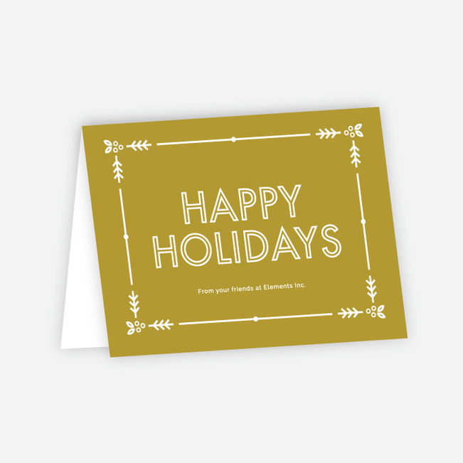 Winter Berries Corporate Holiday Cards - Green