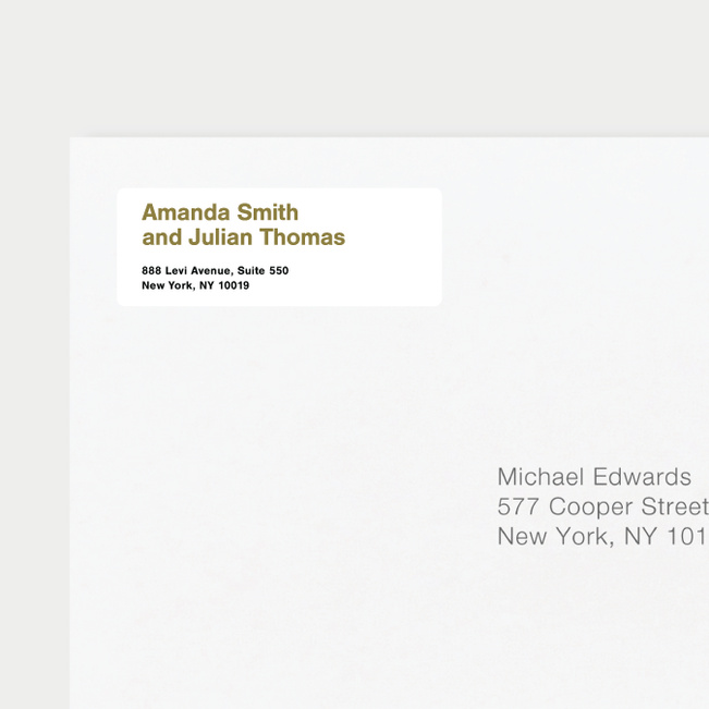 Shape Art Wedding Return Address Labels - Green