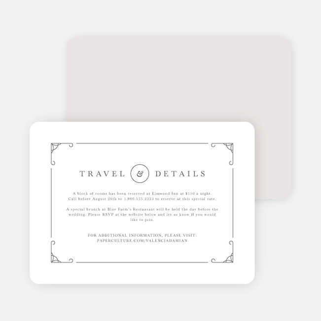 Chic Sophistique Wedding Information Cards - Gray