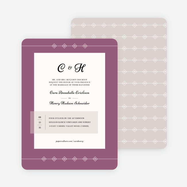 Diamonds in the Rough Wedding Invitations - Purple Diamonds in the Rough - Purple