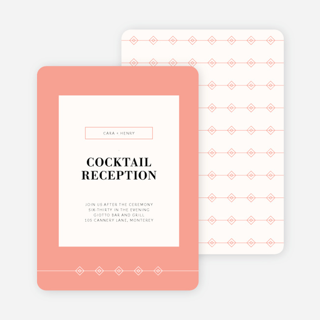 Diamonds in the Rough Wedding Reception Cards - Orange Diamonds in the Rough - Orange