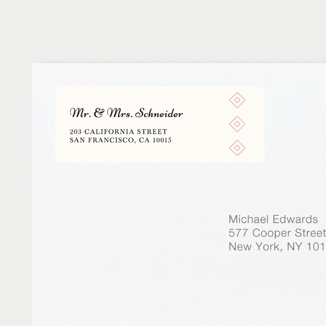 Diamonds in the Rough Wedding Return Address Labels - Orange