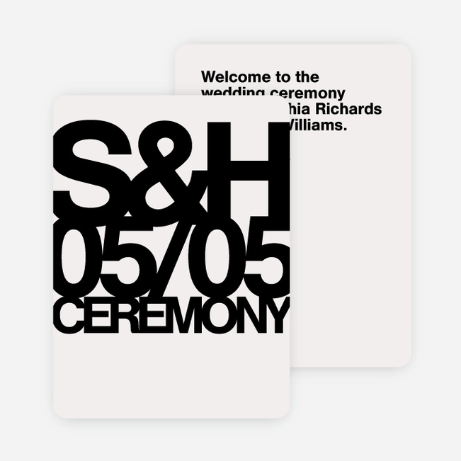 Fortune Favors the Bold Wedding Programs - Black