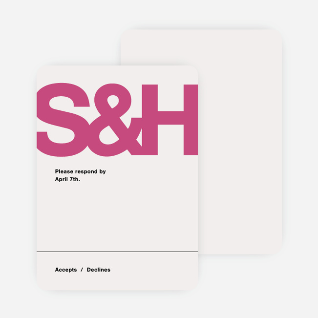 Fortune Favors the Bold Wedding Response Cards - Pink