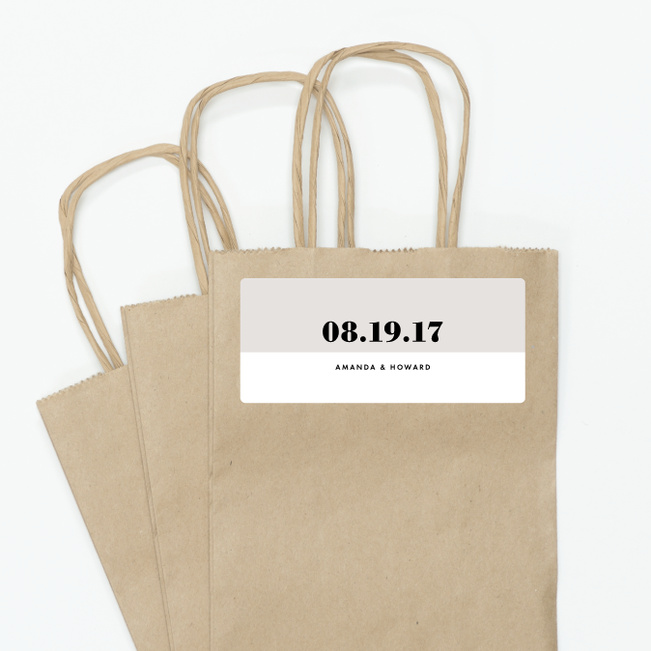 Sealed with a Ring Wedding Gift Tags & Stickers - Gray