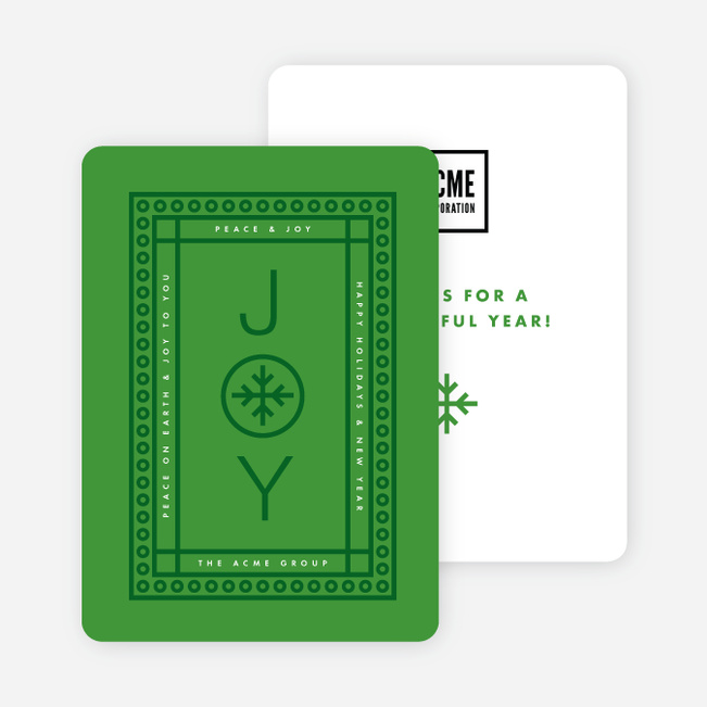 Circle Borders Corporate Holiday Cards - Green