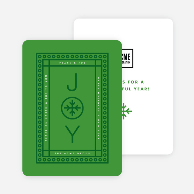 Circle Borders Corporate Holiday Cards - Green