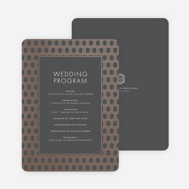 Hexagon Bliss Wedding Programs - Gray