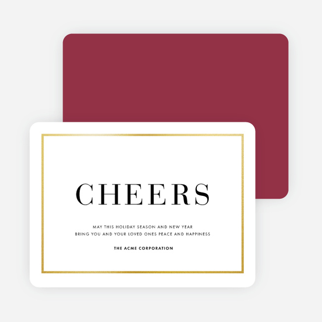 Simply Foil Corporate Holiday Cards - Red