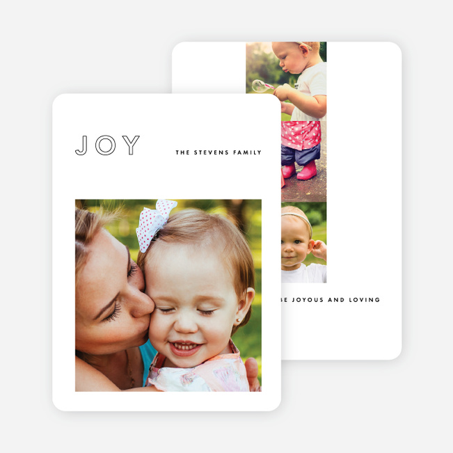Outline Joy Holiday Cards - Black