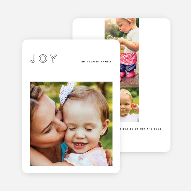Outline Joy Holiday Cards - Black