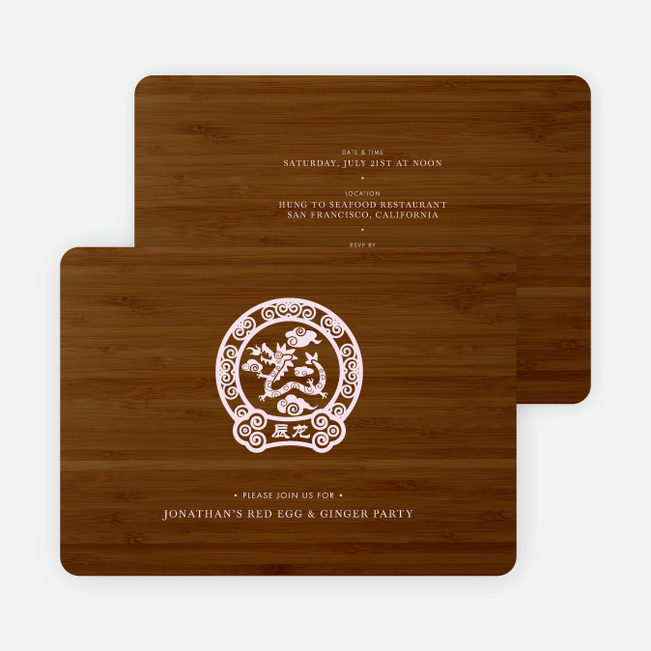 Harmony, Virtue, Riches, Fulfillment Year of the Snake Cards - Pink