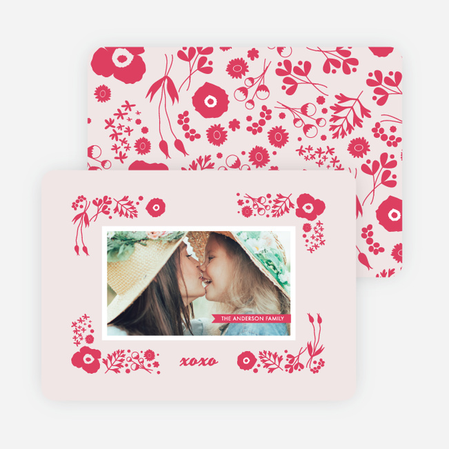 Floral Valentine’s Day Cards - Red