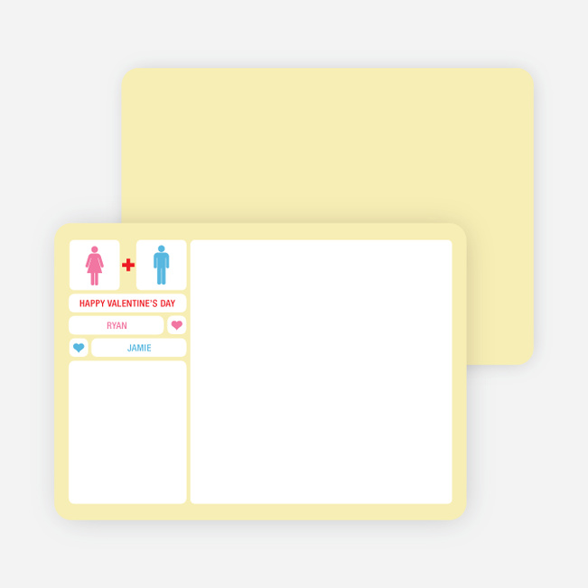 His + Her Valentine’s Day Note Cards - Pyramid Yellow