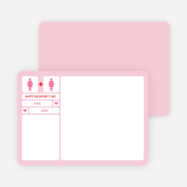 His + Her Valentine’s Day Note Cards - Pink Cream