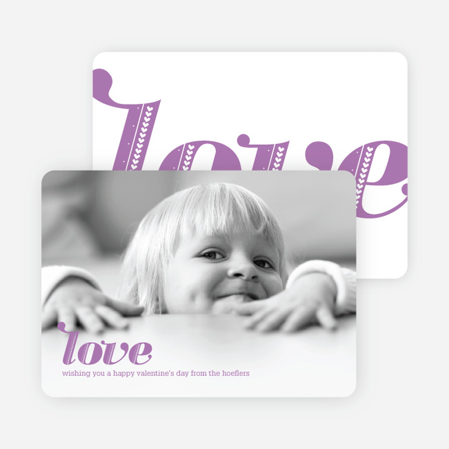 Simply Love: Valentine’s Day Photo Cards - Lilac