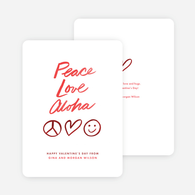 Aloha Valentine’s Day Cards - Red