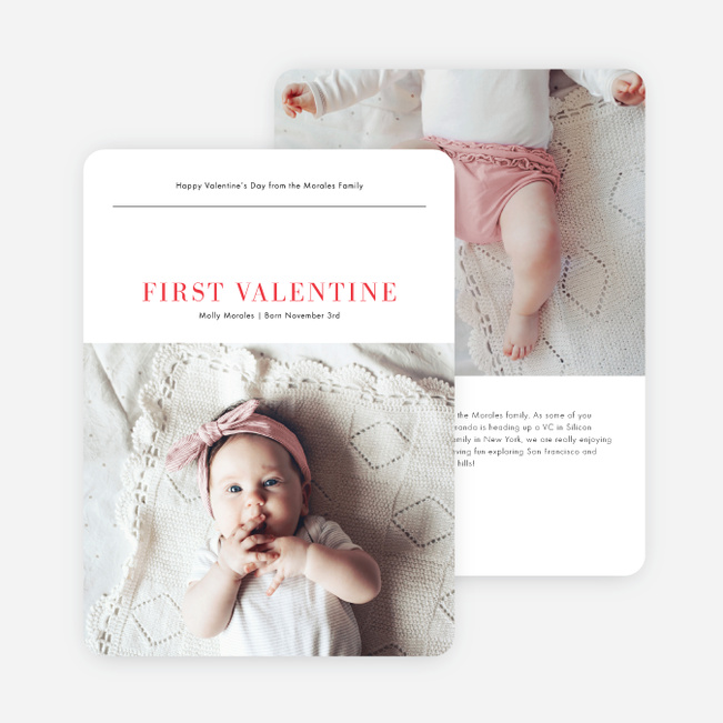 First Valentine Chic Valentine’s Day Cards - Red