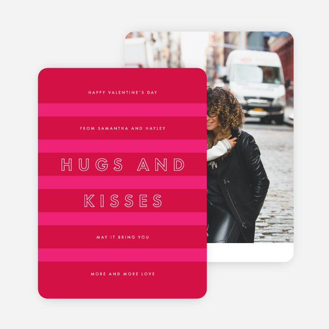 Valentine’s Stripes Valentine’s Day Cards - Pink