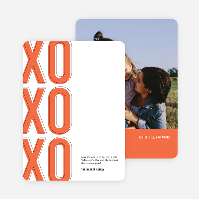 XO XO XO Valentine’s Cards - Red