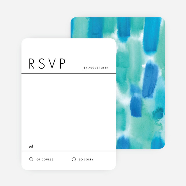 Infused Watercolors Wedding Response Cards - Green