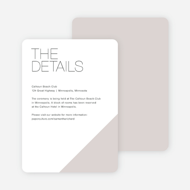 Cornerstones of Bliss Wedding Direction Cards - Gray