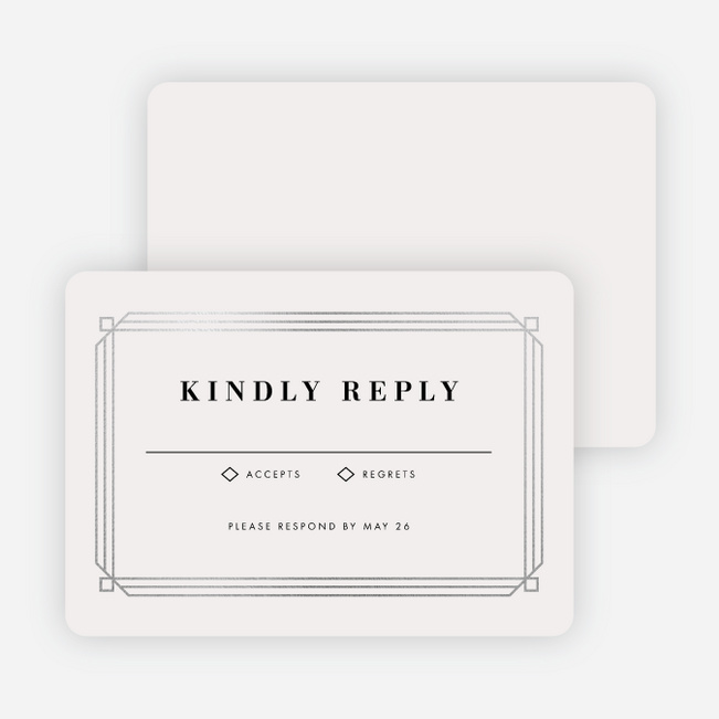 Art Deco Wedding Response Cards - Beige