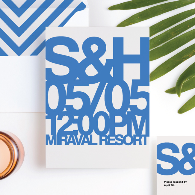 Fortune Favors the Bold Wedding Invitations - Blue