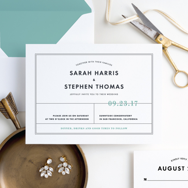 Modern and Classic Wedding Invitations - Green