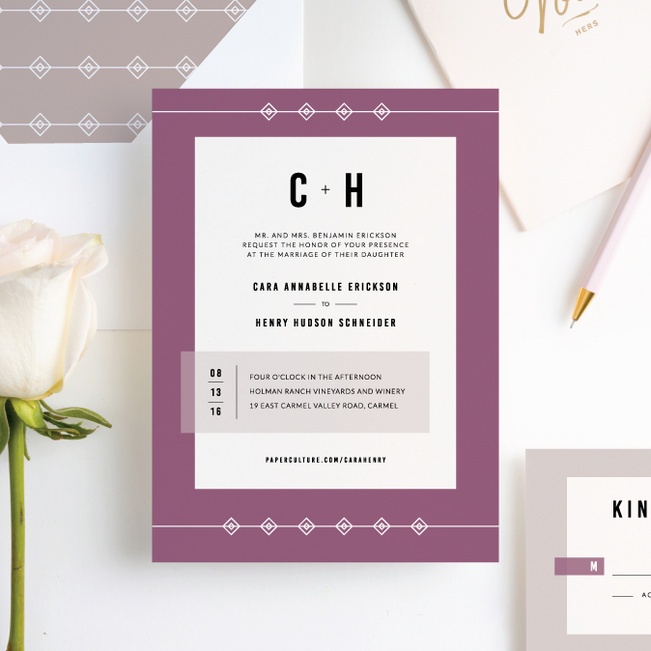 Diamonds in the Rough Wedding Invitations - Purple Diamonds in the Rough - Purple