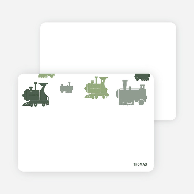 Note Cards: ‘Thomas Loves the Train’ cards. - Green