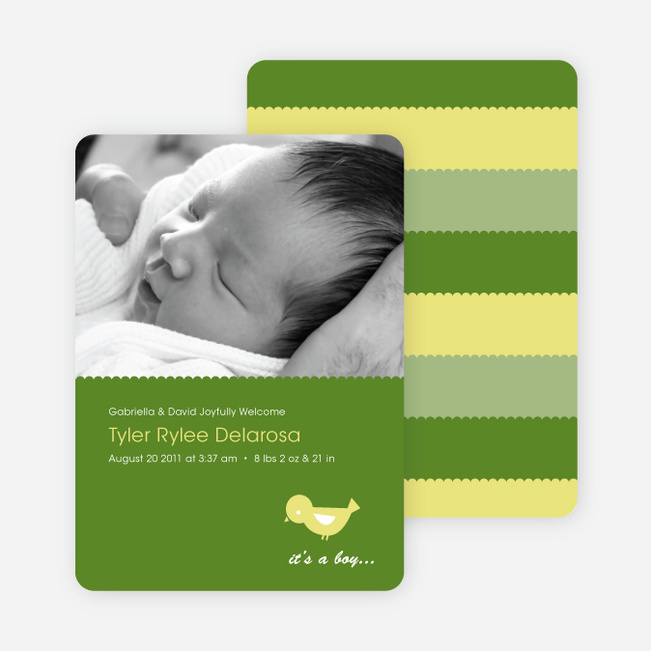 Birdie Baby Announcement - Grass Green