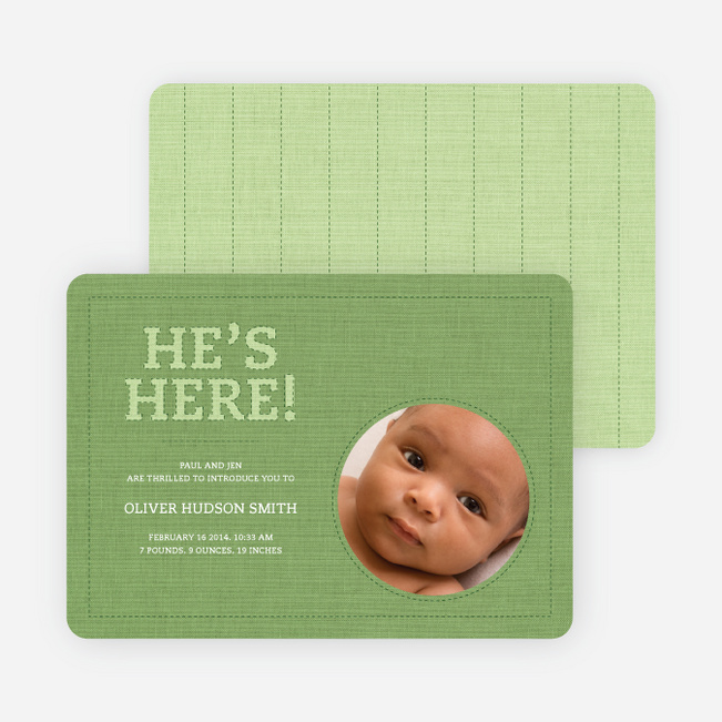 Fabric of Life Birth Announcements - Asparagus