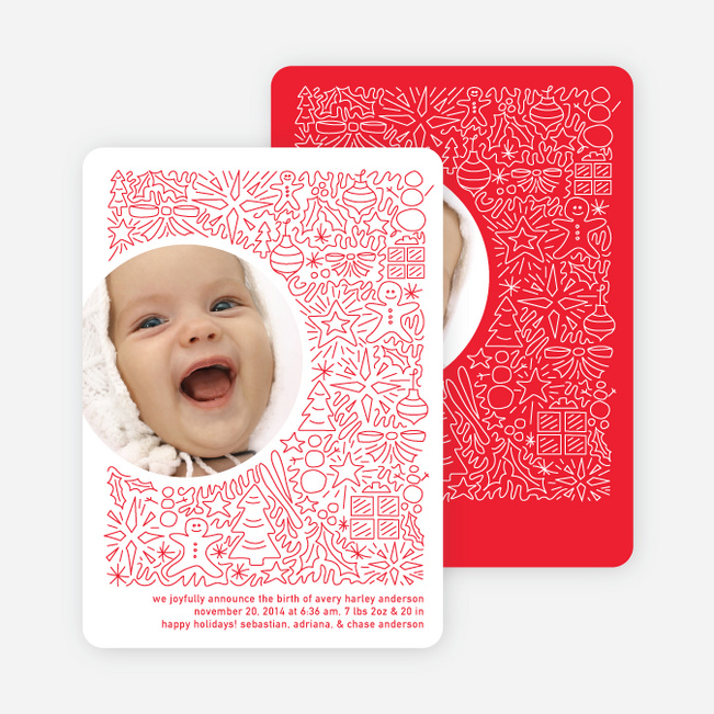 Holiday Baby Announcements: Spirit of the Holidays - White