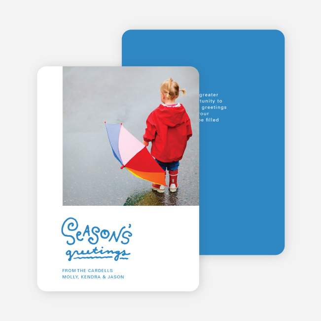 Season’s Greetings Holiday Cards by the Script - Blue