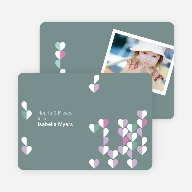 Dangling Hearts Valentines Day Photo Cards - Taupe