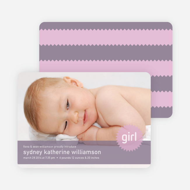 Modern Photo Announcements: Banner and Star - Lavender